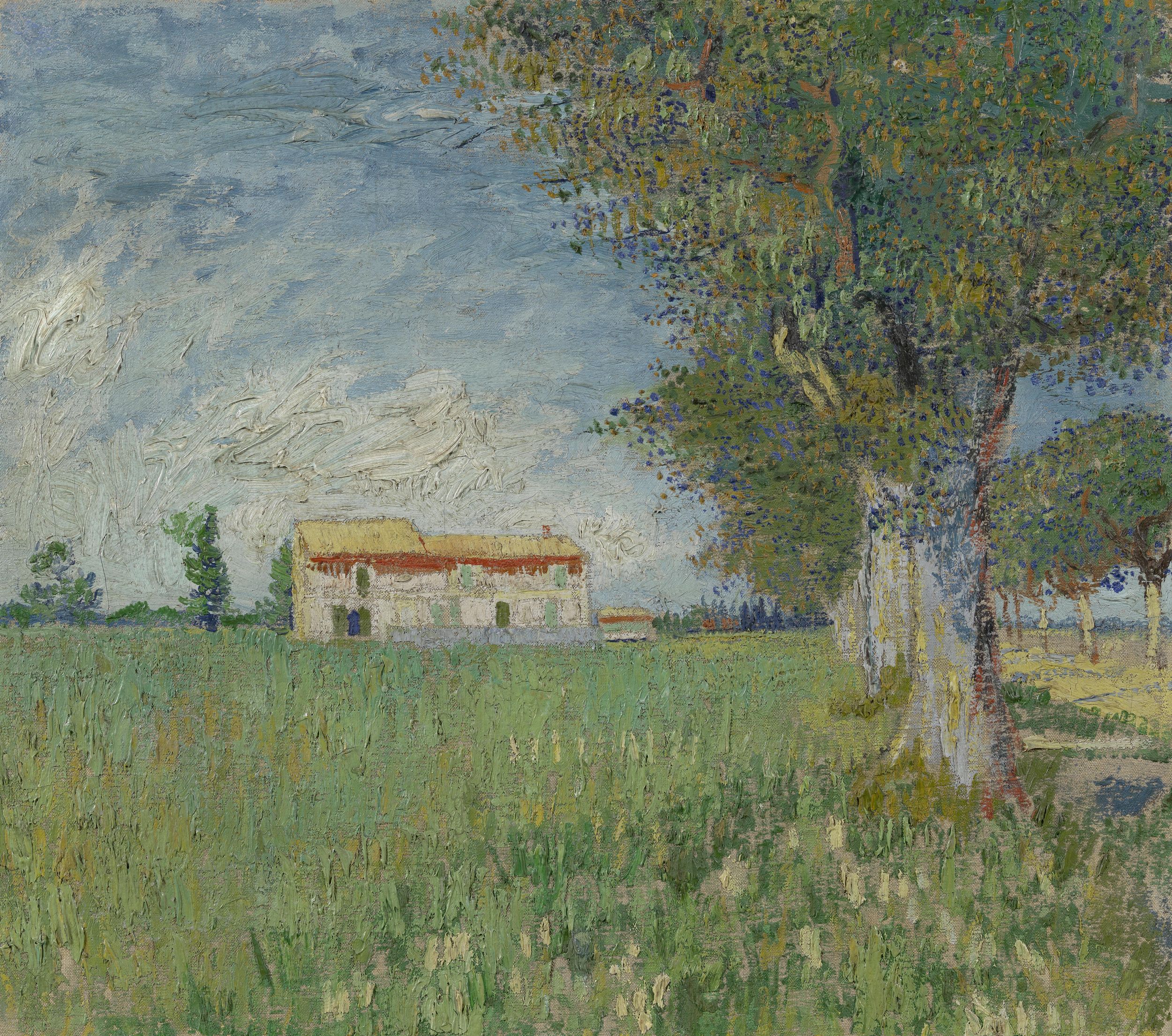 Картина Ван Гога Фермерский дом на пшеничном поле 1888
